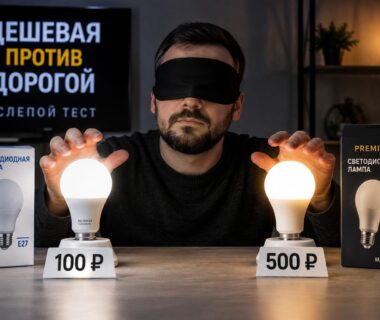 Дешевая светодиодная лампа за 100₽ против дорогой за 500₽: слепой тест, который вас удивит